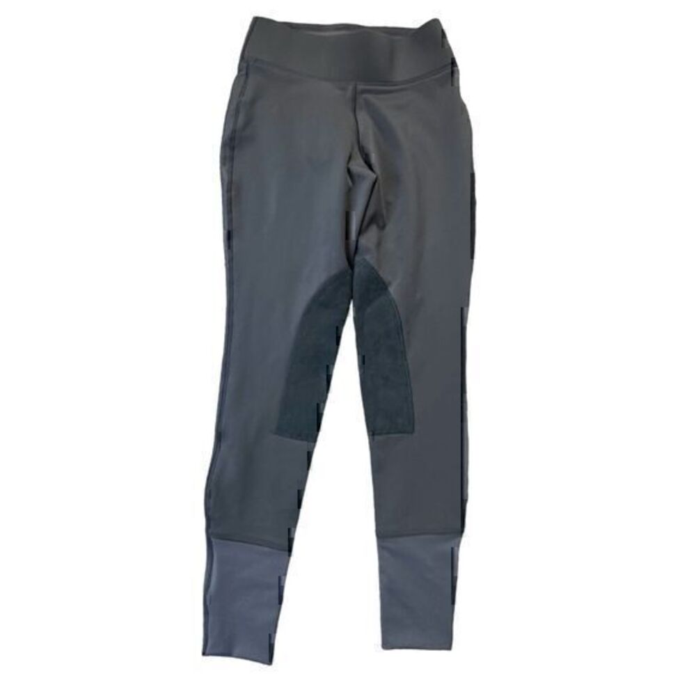 Dover Saddlery Grey and Black Horse Riding Pants Leggings Patches Size S